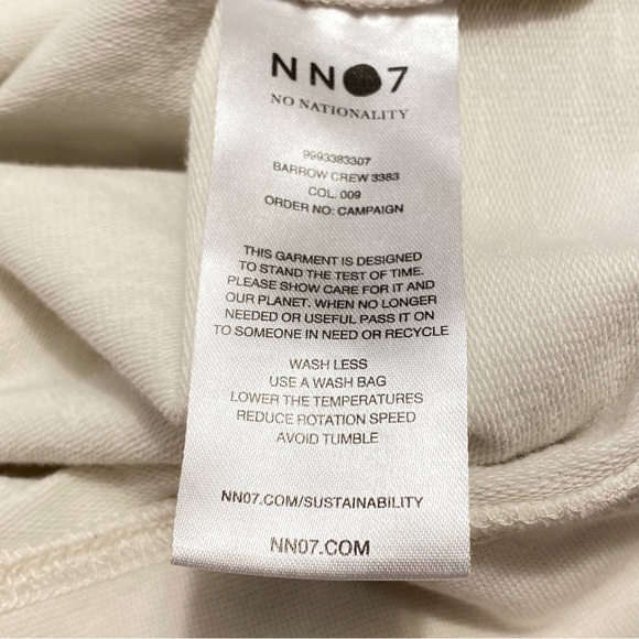 NN07 No Nationality Barrow 3383 crewneck beige cream campaign sweatshirt sweater - Picture 7 of 8